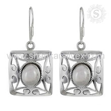 Pendientes de plata de la piedra preciosa del cuarzo hermoso 925 joyería de plata de la joyería hecha a mano de la plata